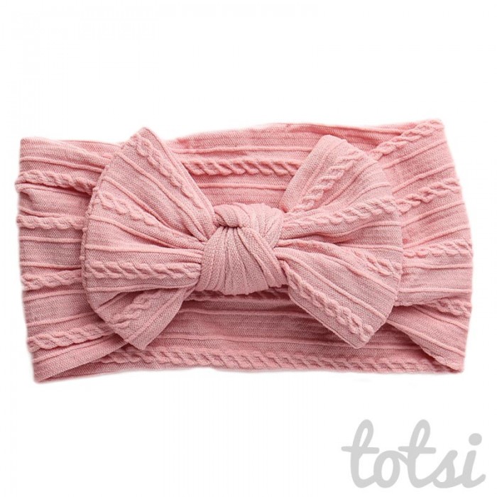 Luxury Cable Knit Bow Baby Headband