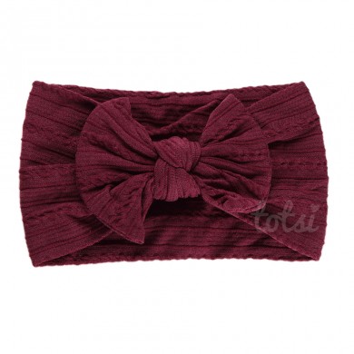 Luxury Cable Knit Bow Baby Headband Luxury Cable Knit Bow Baby Headband