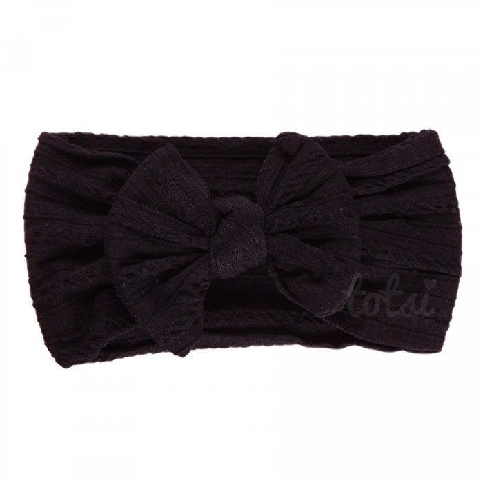Luxury Cable Knit Bow Baby Headband