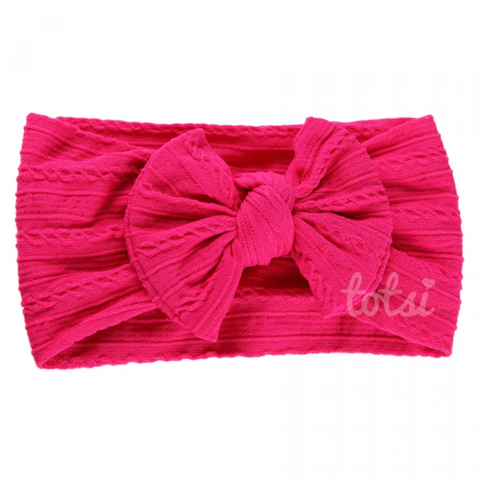 Luxury Cable Knit Bow Baby Headband