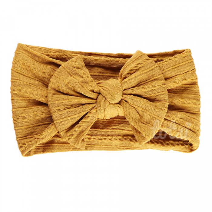 Luxury Cable Knit Bow Baby Headband
