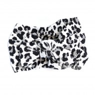 Leopard Print Cable Knit Bow Headbands