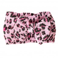 Leopard Print Cable Knit Bow Headbands