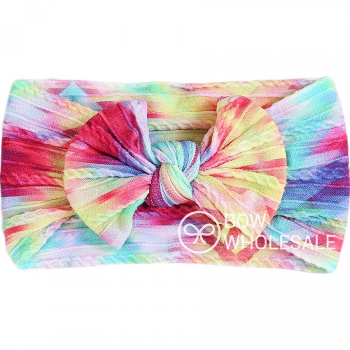 Tie Dye Cable Knit Baby Headband
