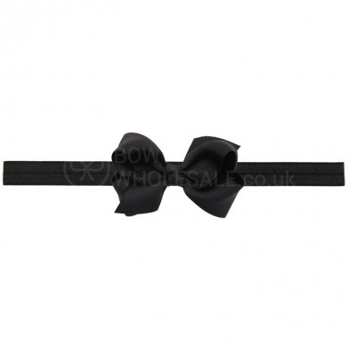 Classic Grosgrain Bow On Satin Band Classic Grosgrain Bow On Satin Band
