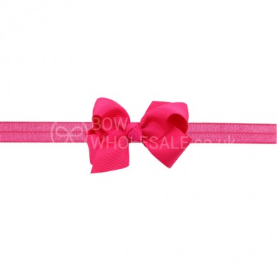 Classic Grosgrain Bow On Satin Band Classic Grosgrain Bow On Satin Band