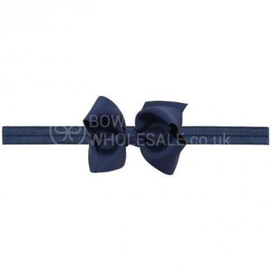 Classic Grosgrain Bow On Satin Band Classic Grosgrain Bow On Satin Band