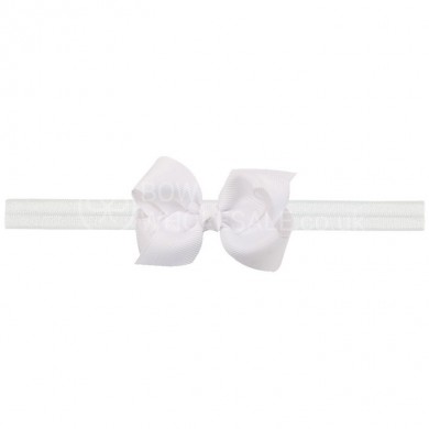 Classic Grosgrain Bow On Satin Band Classic Grosgrain Bow On Satin Band